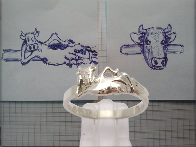 5 Pierścionek krówka, projekt stworzony wspólnie z Klientem.